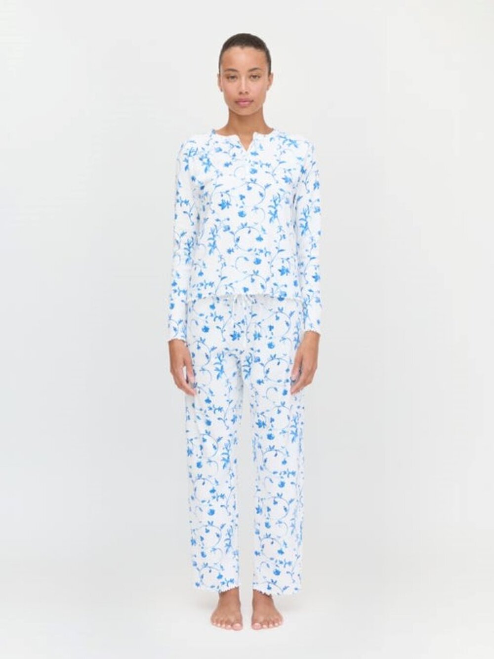 Hill House - The Olivia Pajama Set - Botanical Blue